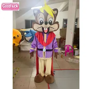 큰 귀여운 견면 벨벳 동물 fursuit 승진 Chipmunks 마스코트 복장을 위한 걷는 만화 모형