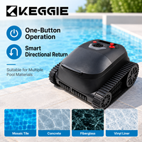 Robot nettoyeur de piscine mural KEGGIE CE RoHS, 4500 mAh, autonomie de 180 minutes, 3 moteurs sans balais, double brosse à rouleaux, navigation intelligente