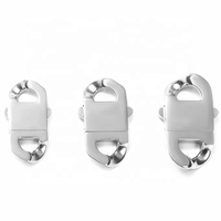 Fermoir de collier en acier inoxydable, couleur argent, bracelet boucle accessoires DIY