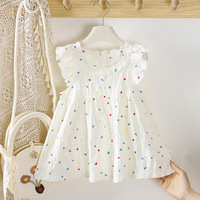 Robe d'été pour filles de 1 à 8 ans, douce et respirante, à manches volantées, à fleurs, robe de princesse mignonne et tendance pour bébé fille