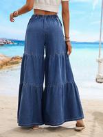 Jeans pour femmes décontractés à taille haute et coupe ample, denim d'hiver et d'été, culottes