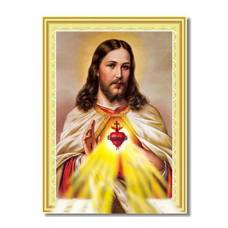 Hot Selling Portrait Diamant malerei Religion Mosaik Jesus Stickerei Eigenes privates Bild angepasst