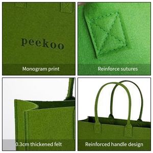 Sac fourre-tout personnalisé en feutre, élégant, portable, plusieurs tailles, avec poignée et gaufrage, pour femmes - Product Image 4
