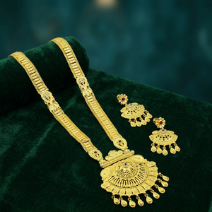 Wholesale Traditional Wedding Long Jewelry Set Brass 14K18K24K Micron Gold Plated AD Forming Long Jewelry Set Fashion Necklaces - Product Image 1
