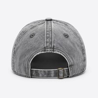 Casquette de baseball en jean délavé à 6 panneaux avec logo personnalisé imprimé numériquement, motif feuille à pois, style luxueux, fermeture arrière réglable, unisexe adulte, vente en gros