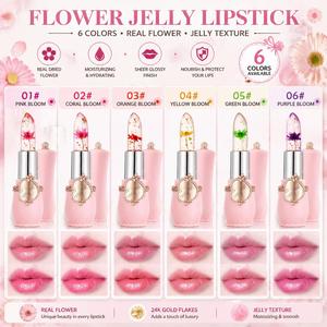 Magic Temperature Color Change Jelly <b>Lipstick</b> with Real Dry Flower Crystal Lip Balm Private Label - Product Image 5