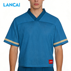 Manufacturer Custom Printing Blank Plain Streetwear Soccer Jersey Mesh Sport Team Training Baseball Retro Summer Boxy T-<b>shirt</b> - Product Image 4