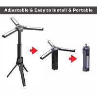 Lanterne de camping DREAMS'LIGHT avec trépied télescopique, lampe de travail 12W, 600 lumens, rechargeable, pour tente extérieure et réparation automobile