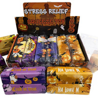 Jouet anti-stress en PU à thème Halloween et Noël, bâton de beurre souple à rebond lent, emballé individuellement, décoration de fête originale