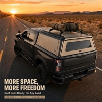 Couverture de benne de camionnette en alliage d'aluminium noir mat rigide avec porte arrière relevable