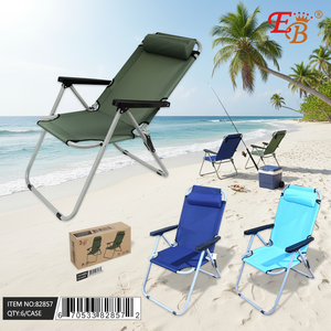 เก้าอี้ชายหาดพับได้ 6 ชิ้น/ชุด ขนาด 22"x29"x37.5" ผ้า Oxford โครงอะลูมิเนียม สำหรับเดินทาง แคมป์ปิ้ง ตกปลา และกิจกรรมกลางแจ้ง - Product Image 3