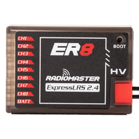 Récepteur RadioMaster ER8 24GHz ExpressLRS PWM 8 canaux ELRS double antenne RX avec télémétrie de tension pour avion RC, voiture à aile fixe