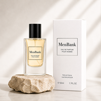 Flacon de parfum de luxe 50 ml avec boîte, emballage carré en verre, base lourde, étiquette personnalisée pour marques ODM