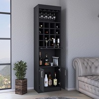 Meuble Bar Moderne à Double Porte avec Étagères de Rangement pour Bouteilles de Vin et Armoire à Liqueurs pour Salon, Cuisine, Salle à Manger