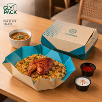 Boîte à emporter personnalisée de qualité alimentaire pour poulet et riz, pour Biryani, Mandi Bukhari, repas halal, restauration, emballage OEM