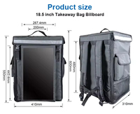Sac à dos LCD isolé de 18 pouces à bas prix pour une utilisation au restaurant sac de nourriture de livraison durable incubateur de boîte à emporter