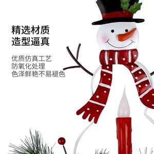 Lumière solaire de Noël en forme de bonhomme de neige pour jardin, décoration extérieure LED, résistante à l'eau, autoportante - Product Image 2