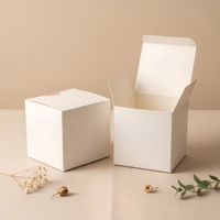 Boîtes rigides recyclées personnalisées avec logo pour emballage alimentaire, boîte à cupcakes, boîte à gâteaux à fermeture supérieure, boîtes à emporter en papier artistique, boîtes à chocolat blanc personnalisées
