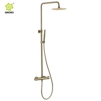 Offre Spéciale : Ensemble de Douche Pluie Moderne Or Rose en Acier Inoxydable 304, Mitigeur de Douche Thermostatique Exposé à 2 Fonctions pour Salle de Bain