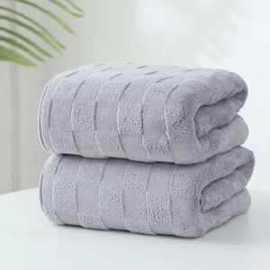 Ensemble de bain en polaire corail épaissi, sans peluches, séchage rapide, serviette de visage tissée, design uni, idéal pour la maison et la natation - Product Image 4