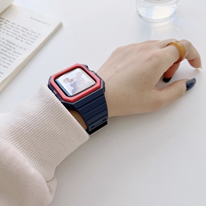 Pulsera <span class=keywords><strong>de</strong></span> Silicona Integrada para <span class=keywords><strong>Apple</strong></span> <span class=keywords><strong>Watch</strong></span>, Correa Inteligente <span class=keywords><strong>de</strong></span> 38mm, 42mm, 44mm, 45mm y 46mm, <span class=keywords><strong>Serie</strong></span> 11, 10, 9, 8, 7, <span class=keywords><strong>6</strong></span>, 5 Cajas - Product Image 4