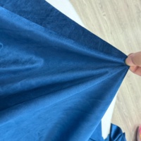 Tissu de velours microfibre de haute qualité bleu foncé pour ameublement textile