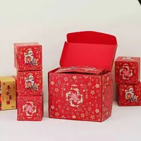 Boîte-cadeau d'anniversaire de vacances continue créative enveloppe rouge rebondissante surprise avec cérémonie sensorielle carton de 2mm d'épaisseur