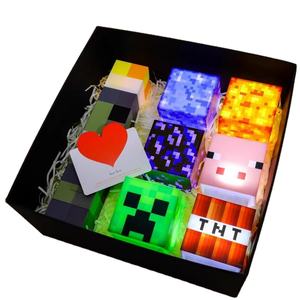 Juguete de Luz LED de <span class=keywords><strong>Minecraft</strong></span> Lámpara de <span class=keywords><strong>Botella</strong></span> Que Cambia de Color Antorcha Recargable por USB con Pilas AA ABS Luz Nocturna Azul Roja Atmósfera de Minería - Product Image 1