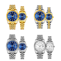Design personnalisé de luxe 2 pièces montres de couple calendrier classique Date 3A qualité femmes hommes alliage montre à quartz