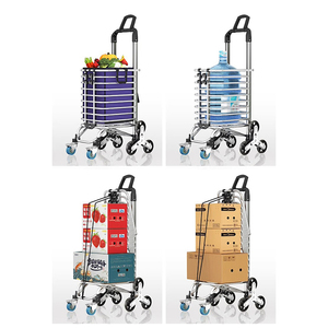 Chariot de supermarché à <span class=keywords><strong>3</strong></span> roues en alliage d'aluminium avec sac en toile amovible chariot de supermarché pliable robuste - Product Image 6