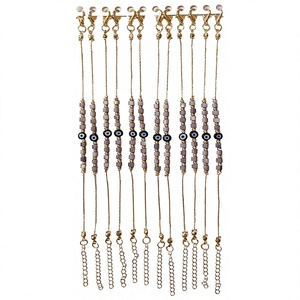 Bracelet en acier inoxydable plaqué zircon DAFNI BIG PAZAR - Cadeau tendance pour la fête des mères/du père, la Saint-Valentin, en soie - Product Image 1