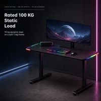 Bureau de jeu ergonomique intelligent à hauteur réglable électriquement, table d'étude mobile pour chambre et bureau à domicile
