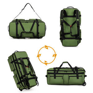 Mochila con Ruedas para Viajes al Aire Libre <span class=keywords><strong>de</strong></span> Gran Capacidad, <span class=keywords><strong>Bolsa</strong></span> <span class=keywords><strong>de</strong></span> Equipaje Plegable con Ruedas, Convertible 2 en 1, para Camping y Deportes - Product Image 3