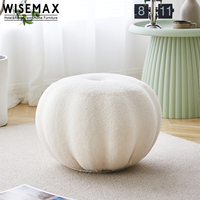 WISEMAX FURNITURE Mobilier de salon moderne : Canapés, Pouf d'angle, Petit pouf rond, Pouf chaise citrouille en tissu