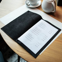 Porte-menu A4 en cuir PU avec élastique, couverture de menu tendance, porte-factures de luxe, support de menu pour restaurants et bars – Offre Spéciale