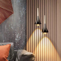 Lampes suspendues en cristal en alliage d'aluminium LED rectangulaires réglables en hauteur, petites, noires, décoratives pour la maison, hôtel de luxe moderne QINGYANG