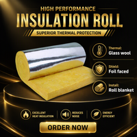 Rouleau de laine de verre haute performance, isolation thermique, insonorisation, résistant au feu, matériau d'isolation pour toiture, murs et systèmes CVC