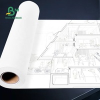 Rollo de Papel Normal de 80 g/m² para Plotter HP Designjet de 24 Pulgadas x 150 Pies con Núcleo de 2 Pulgadas