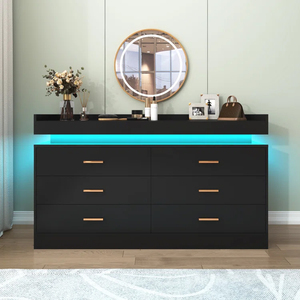 Nhà Máy Giá Rẻ Trắng LED Ngăn Kéo Tủ Quần Áo Bằng Gỗ Tủ Lưu Trữ Ngực Ngăn Kéo Phòng Ngủ Cho Quần Áo - Product Image 5