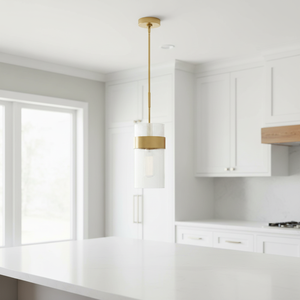 Lámpara de Araña de Hierro Decorativa Moderna y Creativa de Estilo Americano Simple, Lámpara Colgante de Vidrio de Una Sola Cabeza con LED para Comedor, Isla de Cocina - Product Image 4