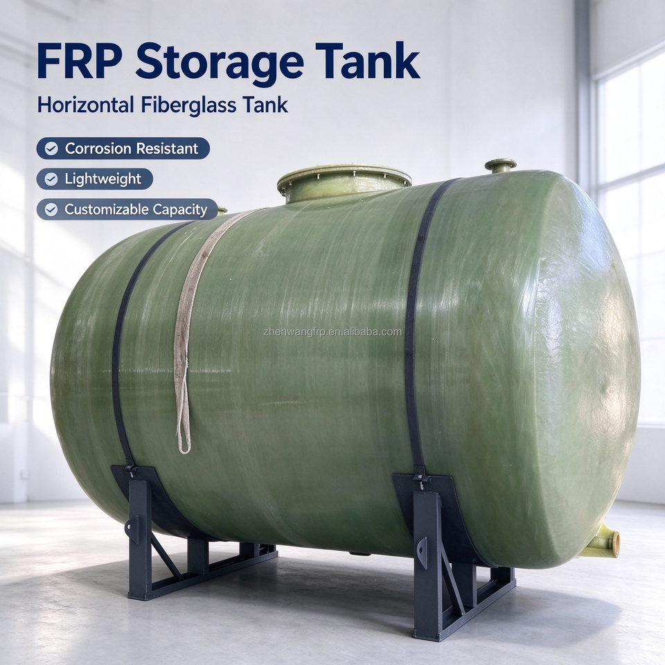 Acid Light GRP Horizontal Storage Tank Factory Direct Light Weight High Strength ...