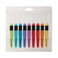 Kit de Crochets Lumineux LED Ergonomiques en Plastique – 9 Modèles – Idéal pour Débutants – Aiguilles Brillantes pour Tricot et Pulls