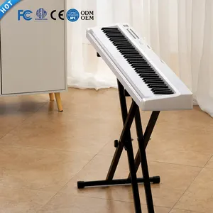 BDミュージック88キー多機能デジタルピアノBluetoothMIDI対応電子オルガン、楽譜スタンド付きサステインペダル