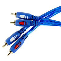 Haut de gamme Transparent Bleu 2RCA Mâle Double RCA Cordon Paire Torsadée Câble D'interconnexion pour TV DVD CD Amplificateur Platine Moniteur