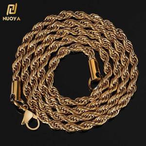 2 मिमी 3 मिमी ट्विस्ट चेन गोल्ड प्लेटेड स्टेनलेस स्टील हार रस्सी चेन हार - Product Image 1