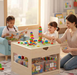 Table de construction en bois Montessori pour la maternelle, la garderie, les tout-petits, les enfants, les enfants, pour étudier ou dessiner, meubles - Product Image 5