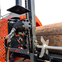 Processeur de bois hydraulique à essence 30T, coupe- et fendeuse de bois avec convoyeur à roulement moteur et garantie de 2 ans