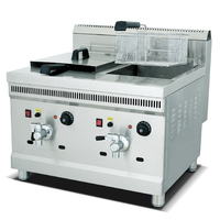 Freidora Industrial de Alta Eficiencia con 2 Tanques para Pollo Frito, de Mostrador, a Gas, Precio de Fábrica, Buena Calidad