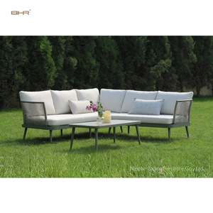 Ensemble de canapés de jardin BHR Ensemble de meubles en aluminium pour jardins et terrasses Mobilier d'extérieur moderne en aluminium Meubles de patio d'extérieur - Product Image 5