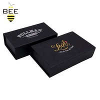 Boîtes cadeaux magnétiques avec logo personnalisé, noir mat, emballage rigide en carton de luxe, carton recyclable